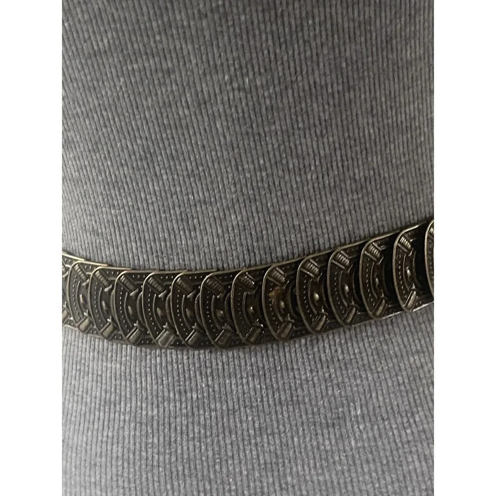 Vintage Filigree Bronze Tone Flower Belt Hippie 36” 80’s Mod Retro Festival New